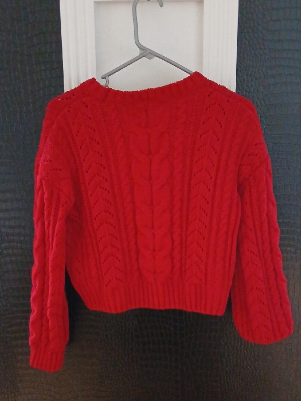 Pink Rose Red Cable-Knit Crewneck Sweater - Picture 3 of 3